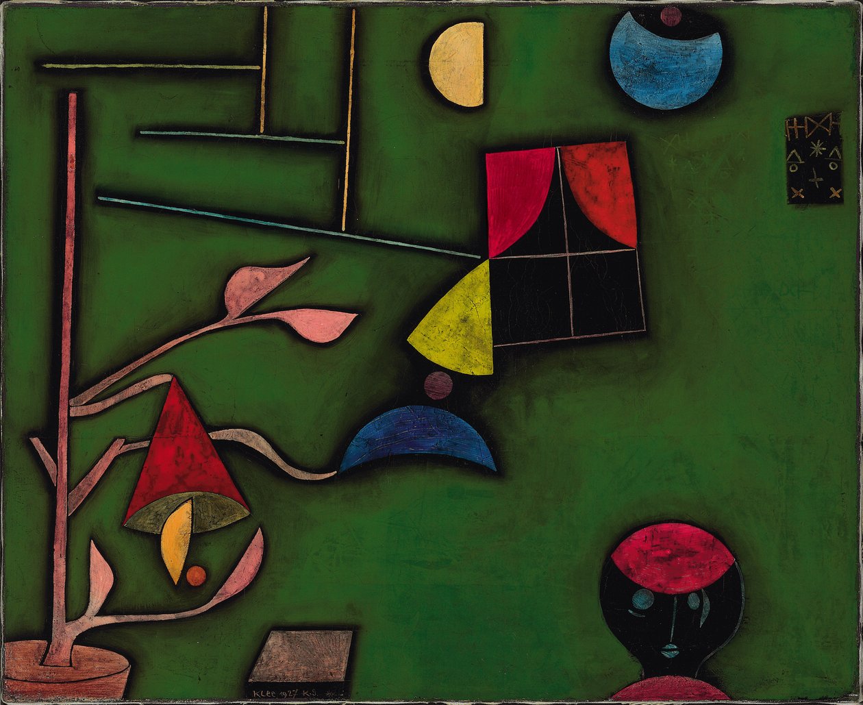 Stillleben mit Pflanze und Fenster von Paul Klee