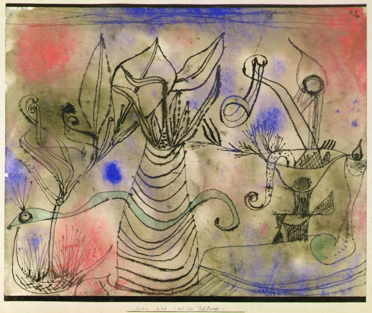 Stillleben mit Schlange von Paul Klee