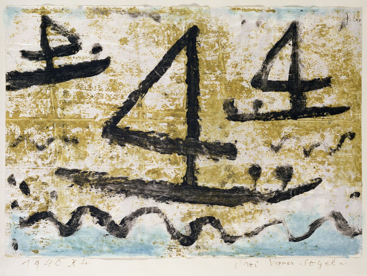 Drei Vierer segeln von Paul Klee