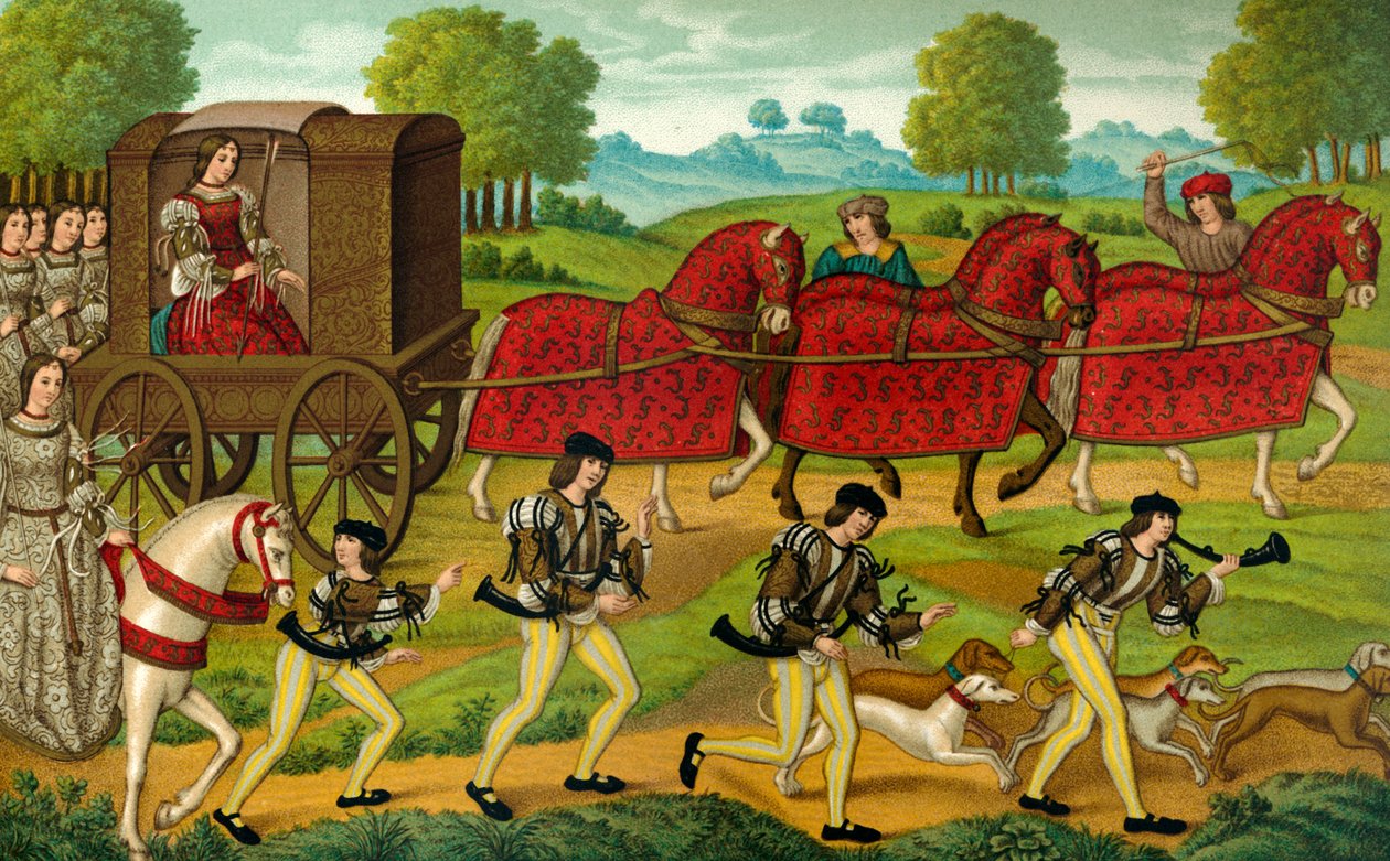 Mittelalterliche Damen auf der Jagd von Paul Lacroix