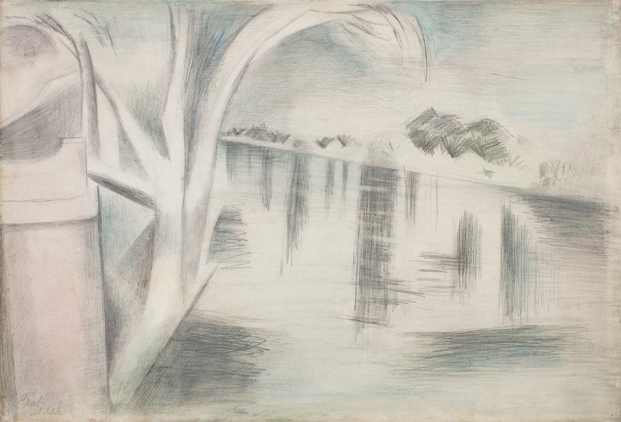 Fluss und Bäume von Paul Nash