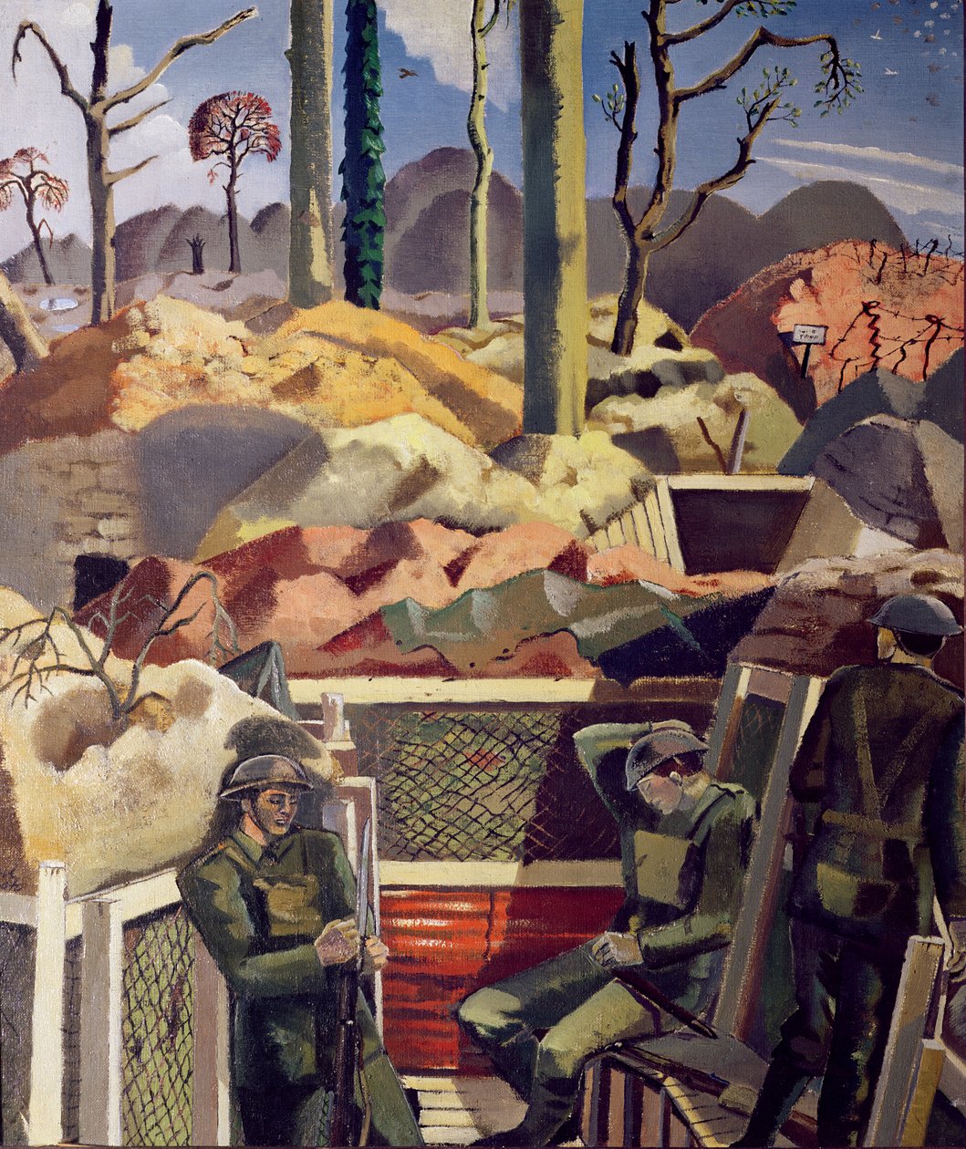 Frühling in den Schützengräben, Ridge Wood von Paul Nash