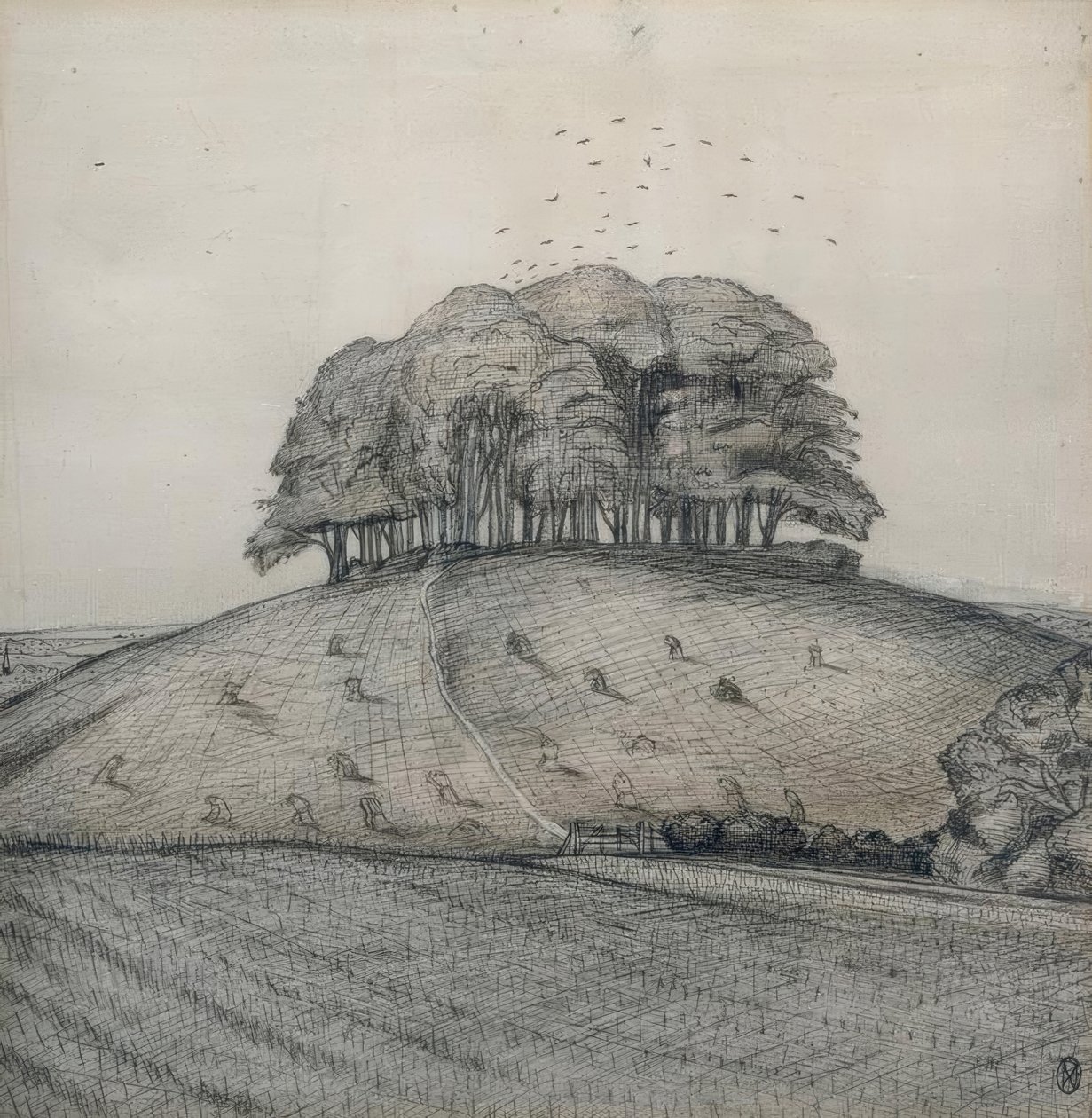 Der Wald auf dem Hügel von Paul Nash
