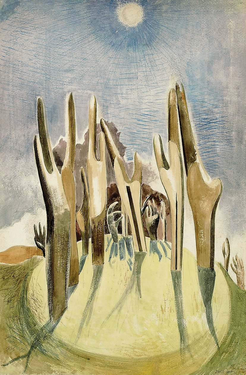 Wald auf dem Hügel von Paul Nash