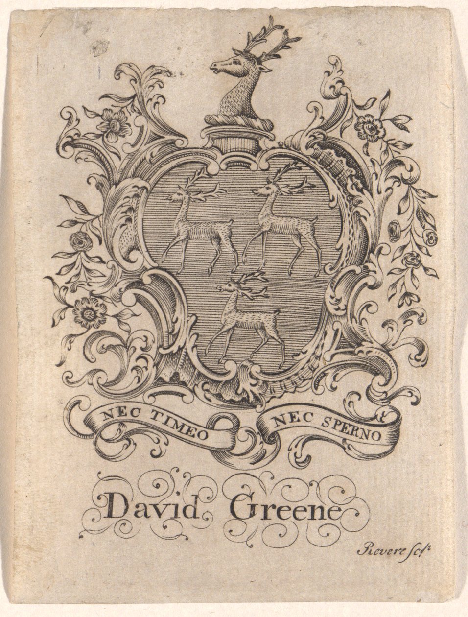 Exlibris von David Greene von Paul Revere