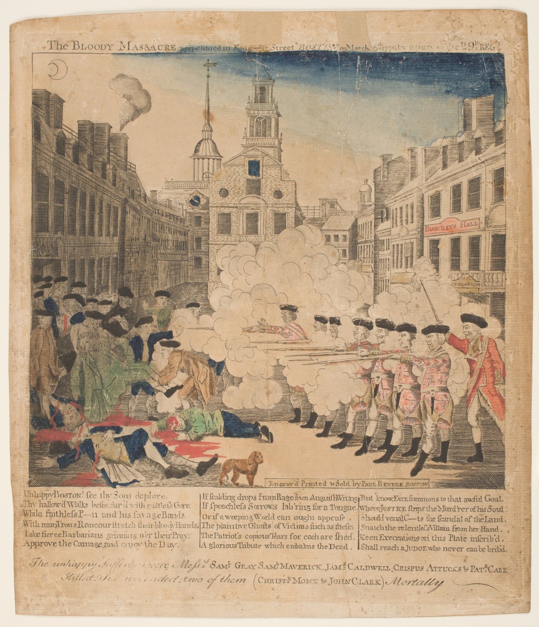 Das Massaker von Boston, 5. März 1770 von Paul Revere