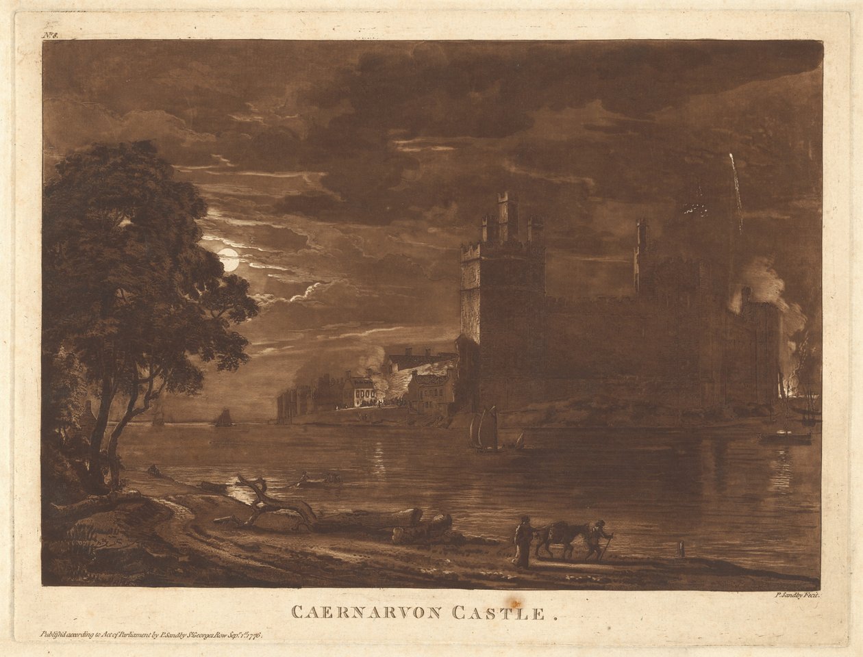 Caernarvon Castle (Nacht) von Paul Sandby
