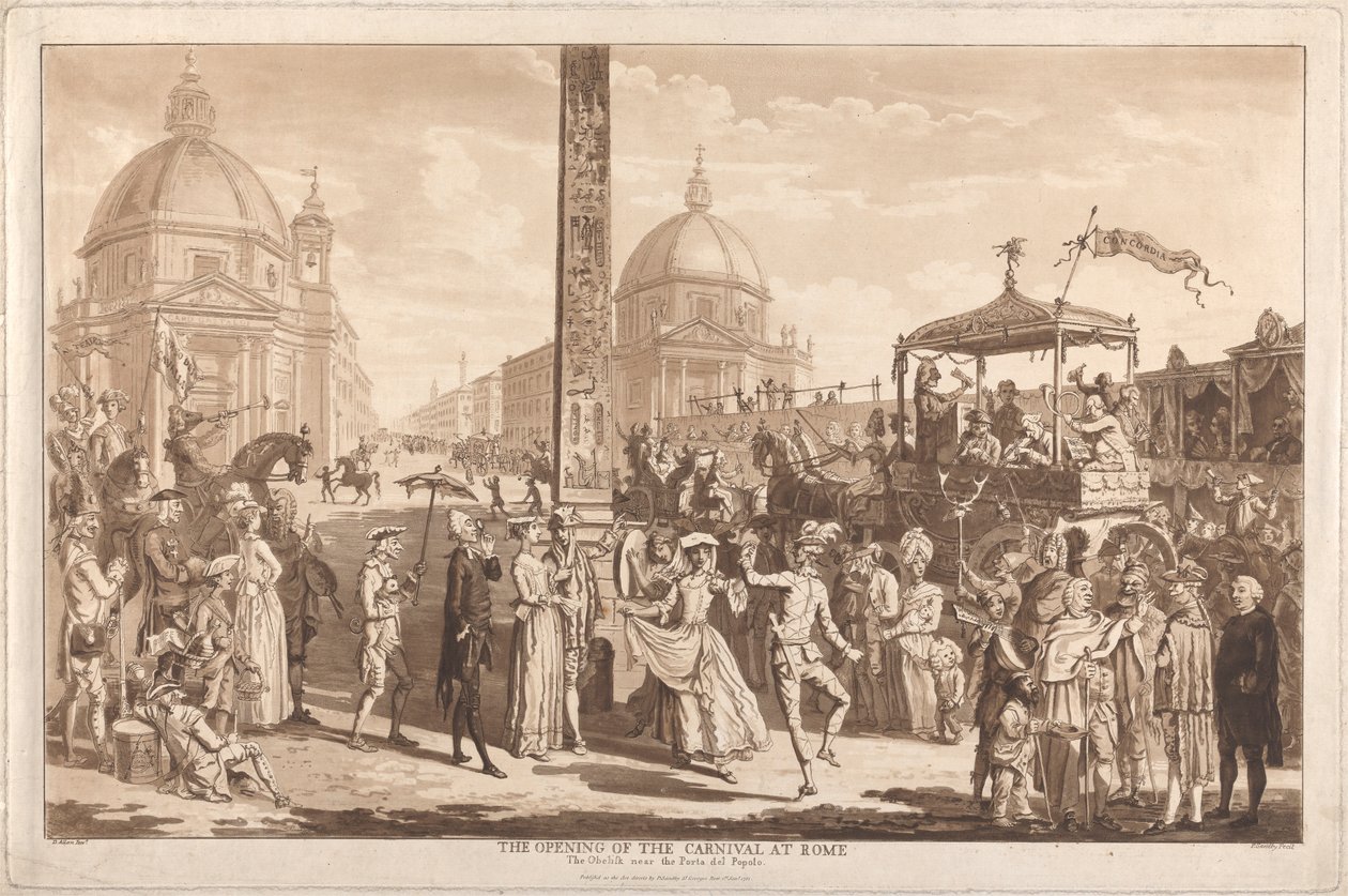Die Eröffnung des Karnevals in Rom von Paul Sandby