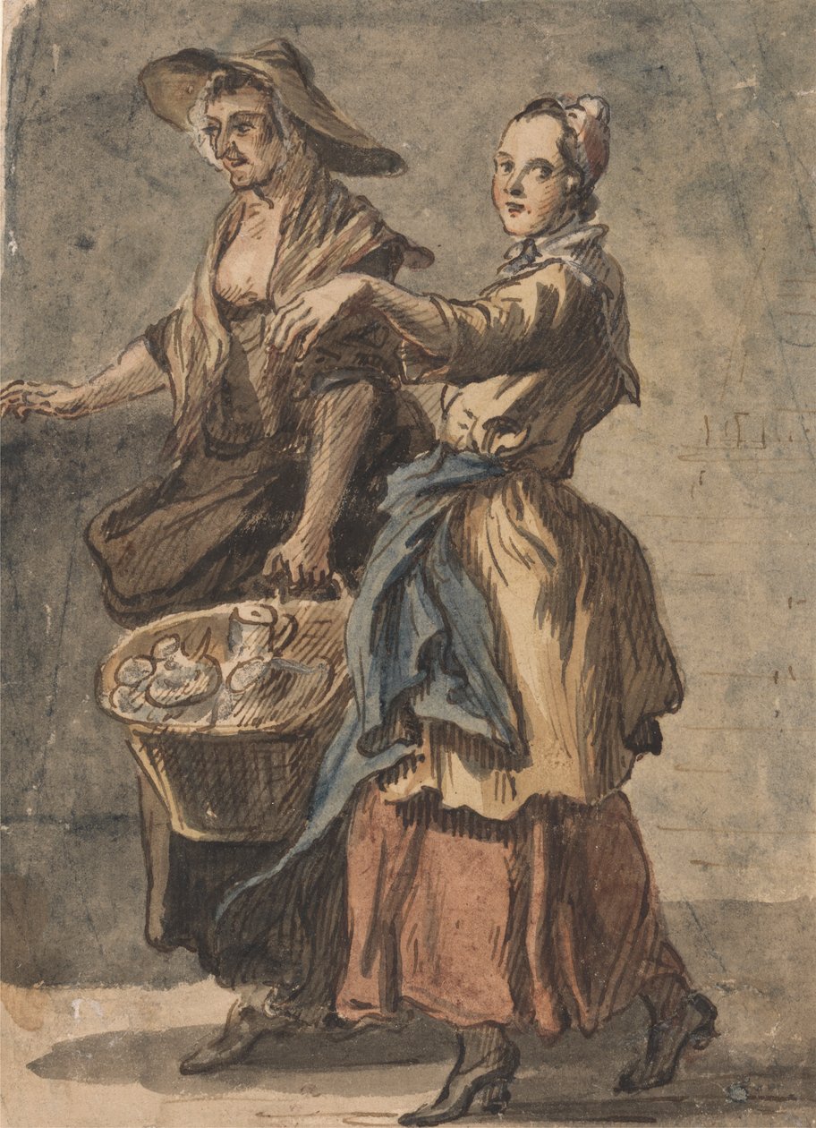 Zwei Frauen mit einem Korb von Paul Sandby
