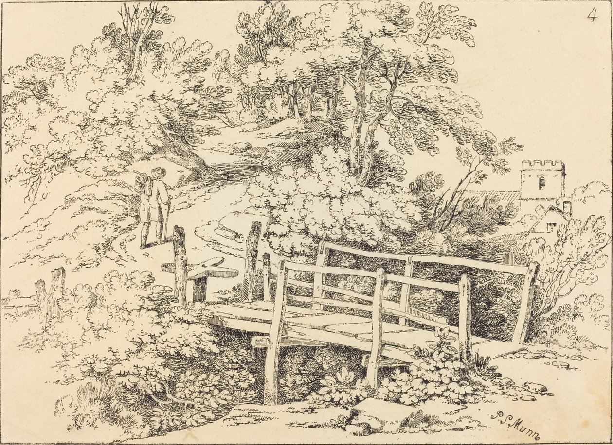 Landbrücke (Der Reisende) von Paul Sandby Munn
