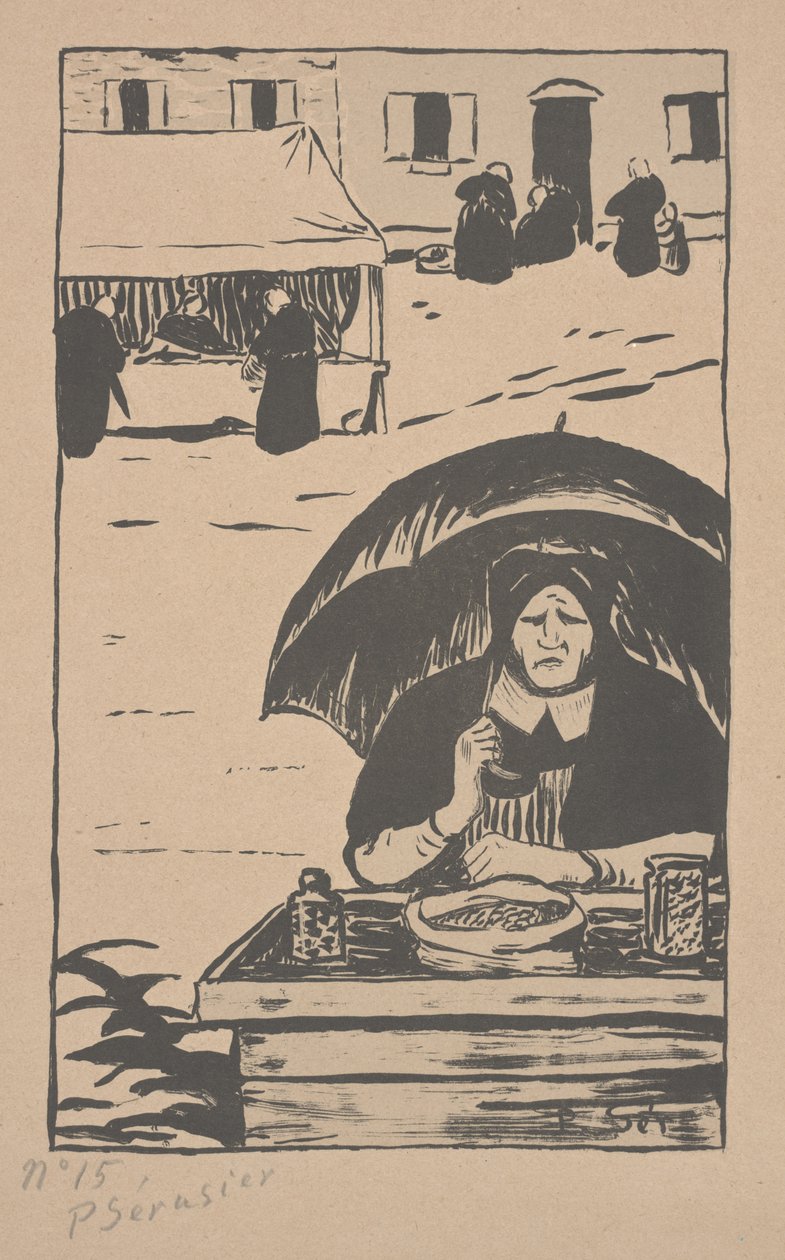 Der Bonbonverkäufer mit einem Regenschirm von Paul Sérusier
