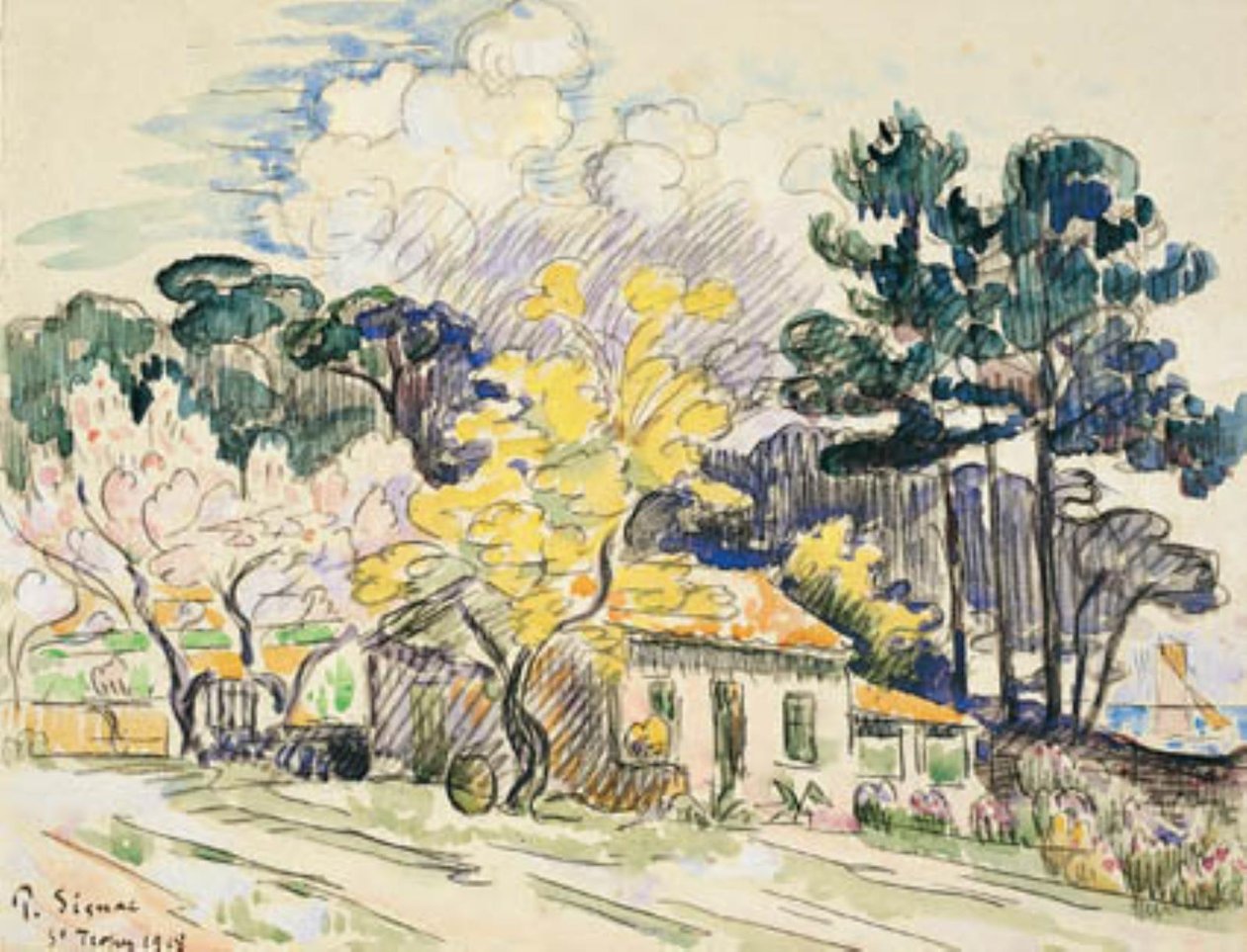 Saint Tropez. Le Cabanon (?) von Paul Signac