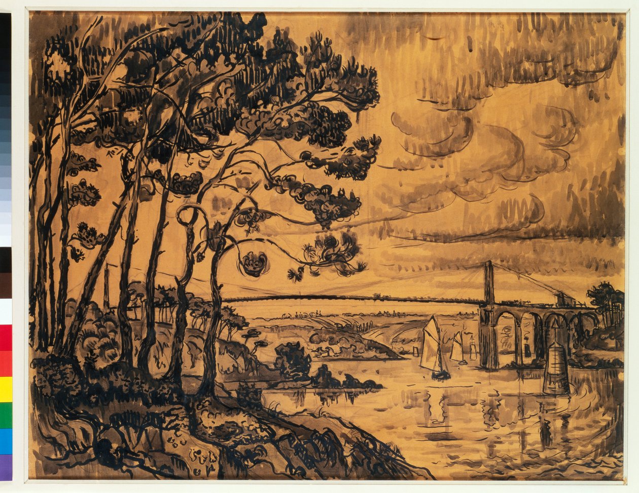 Die Lezardrieux-Brücke, 1922 von Paul Signac
