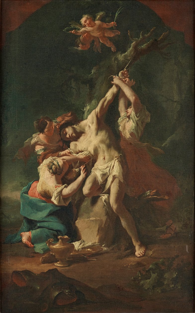Der heilige Sebastian und die Frauen von Paul Troger