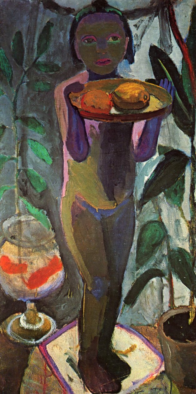 Kinderakt mit Goldfischglas von Paula Modersohn Becker