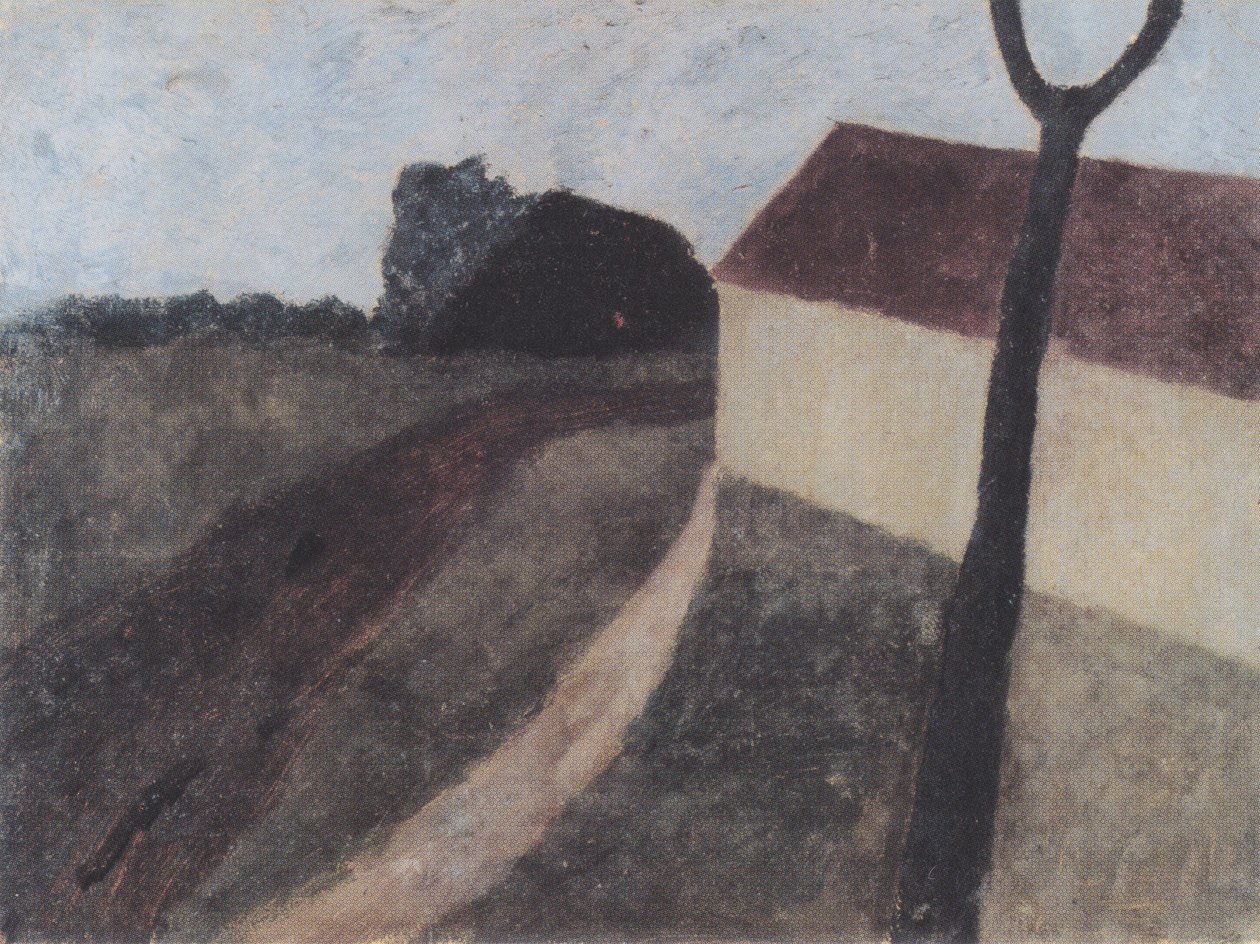 Dämmerungslandschaft mit Haus und Astgabel von Paula Modersohn Becker