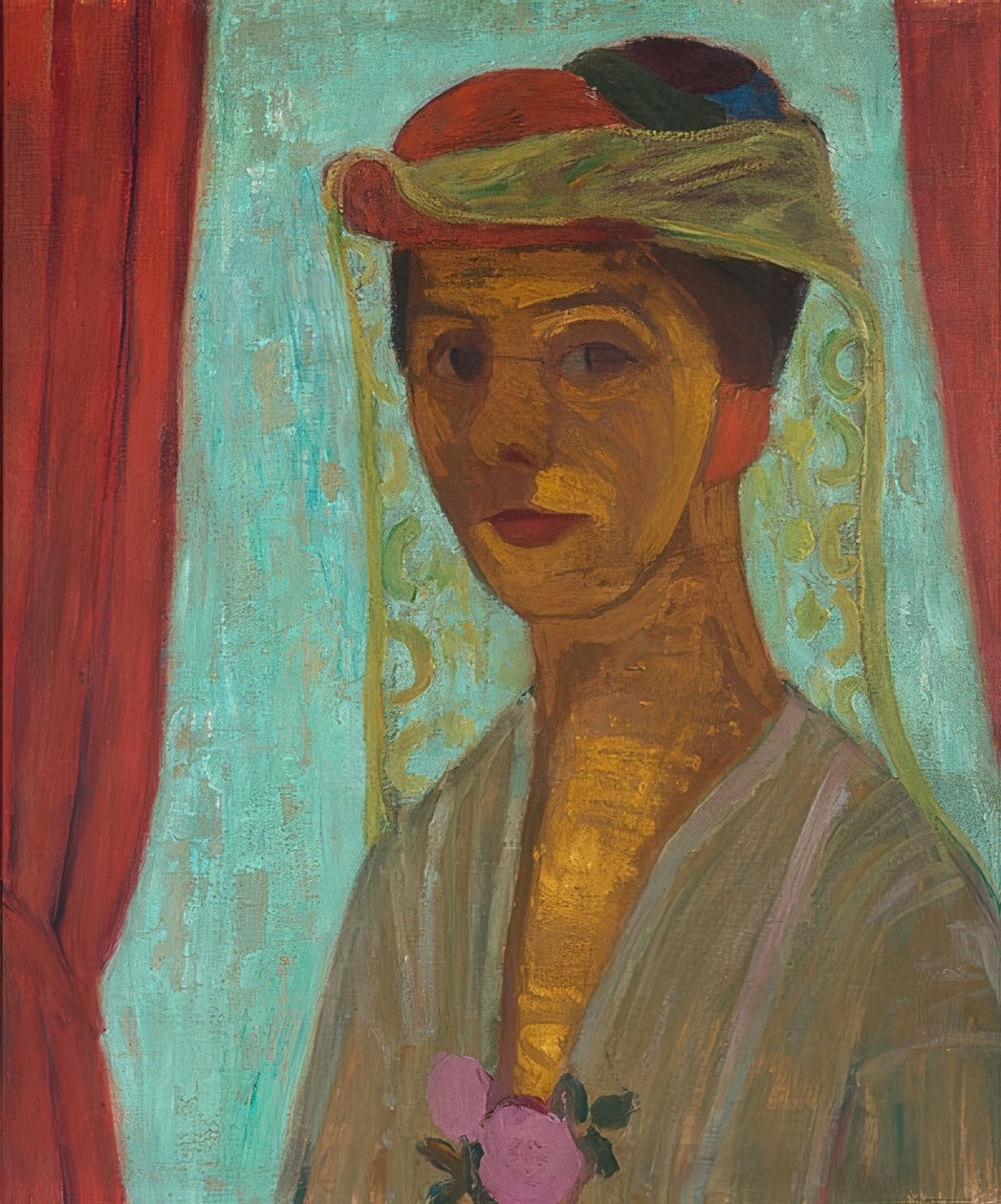 Selbstbildnis mit Hut und Schleier von Paula Modersohn Becker