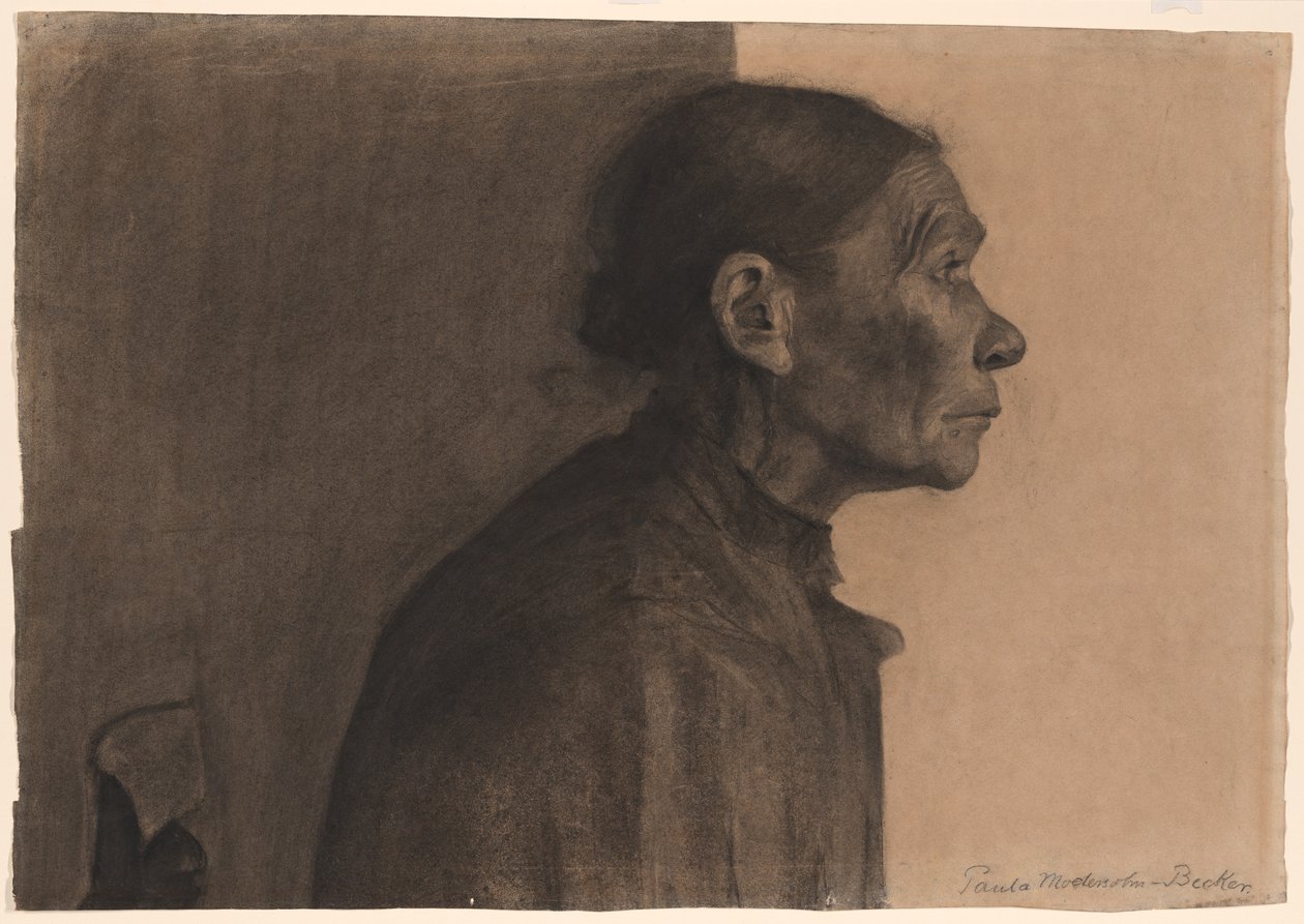 Frau im Profil, nach rechts gewandt von Paula Modersohn Becker