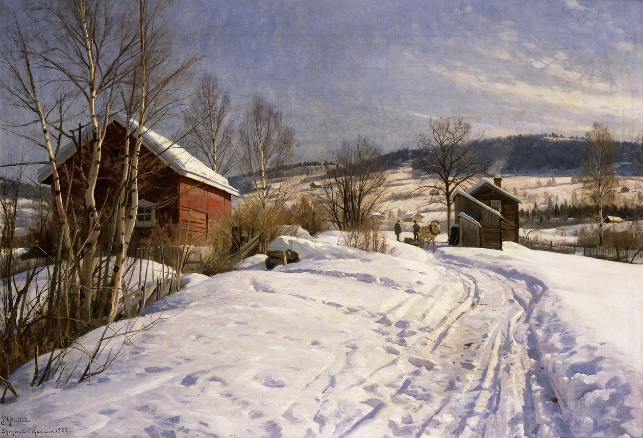 Eine Winterlandschaft, Lillehammer von Peder Monsted
