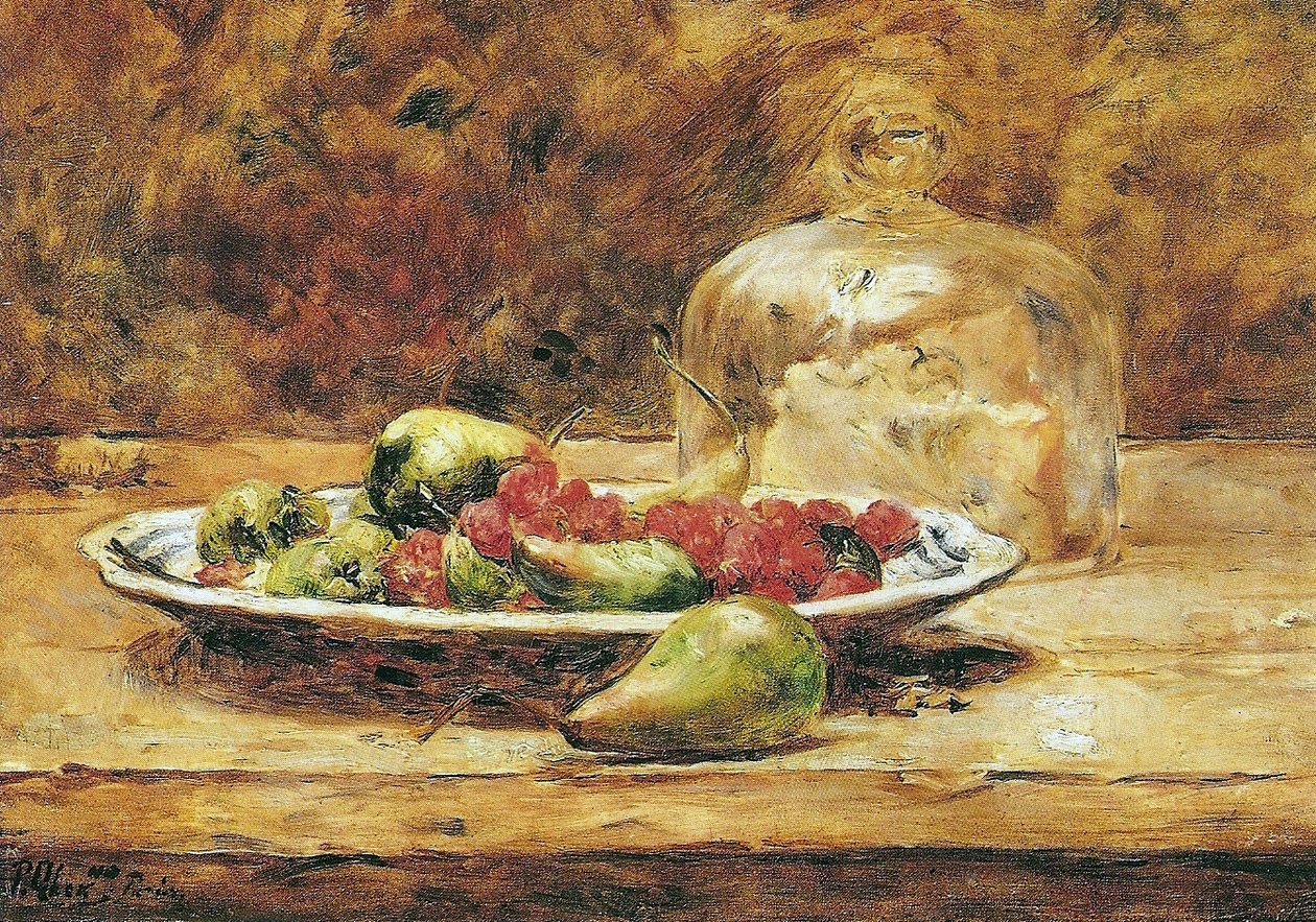 Stillleben - Birnen und Erdbeeren von Pedro Alexandrino Borges