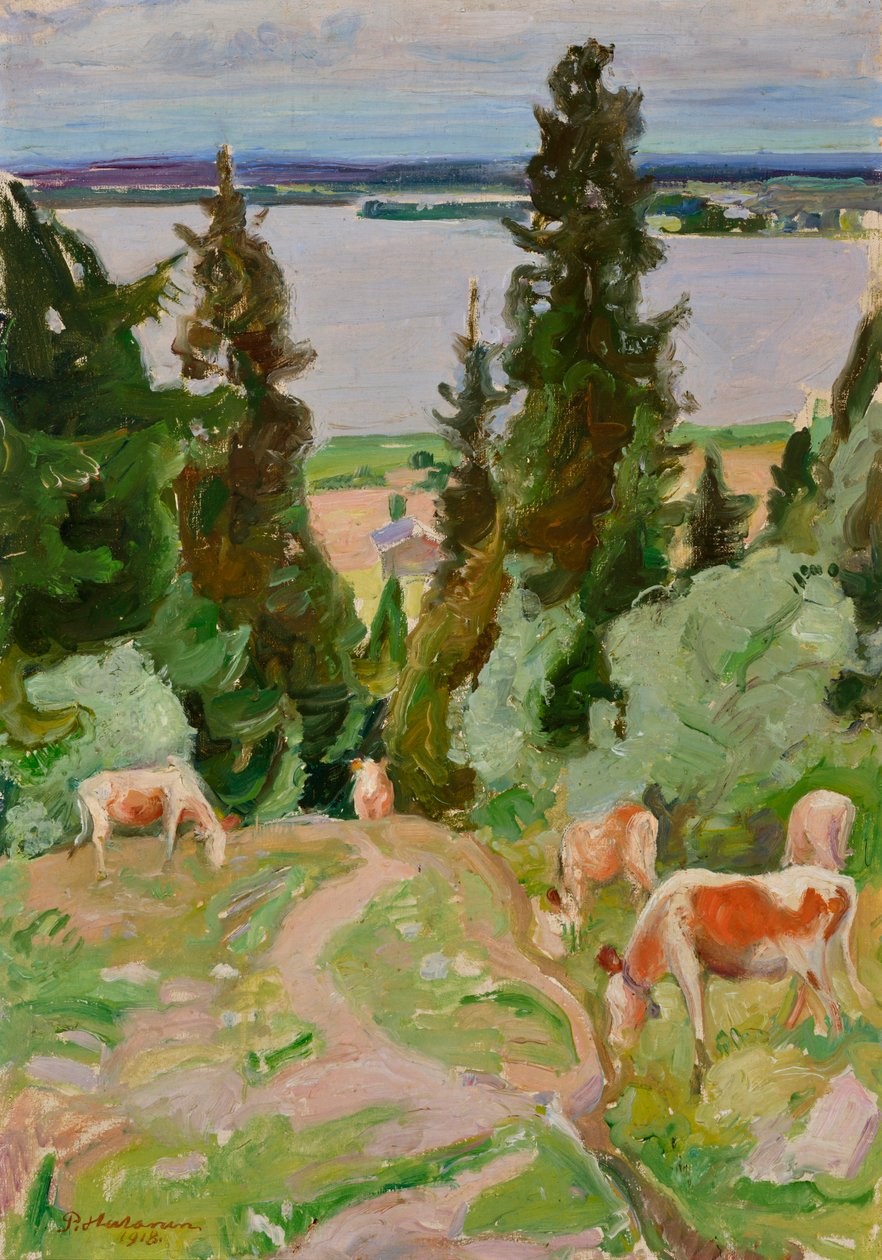 Lehmia Väisälänmäellä von Pekka Halonen