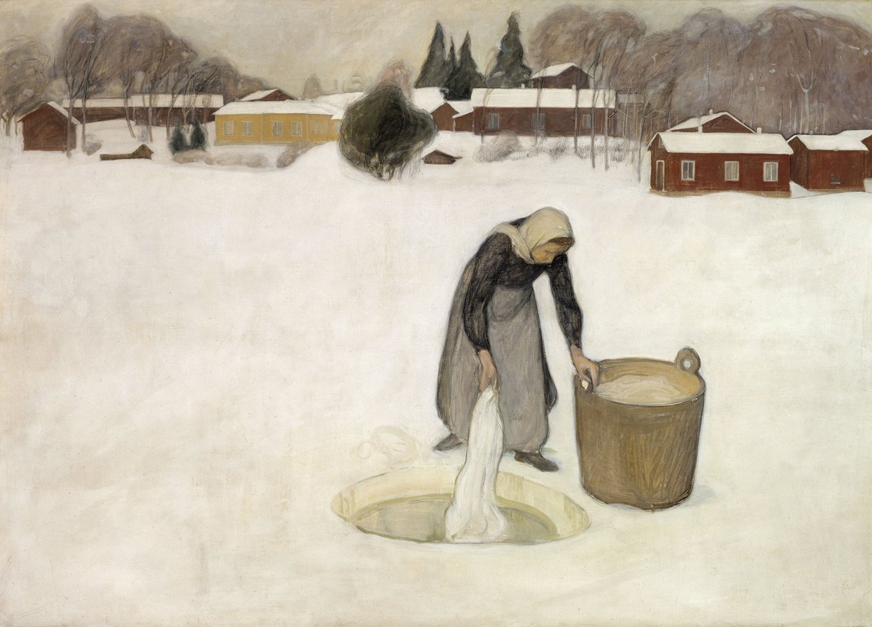 Wäsche auf dem Eis von Pekka Halonen