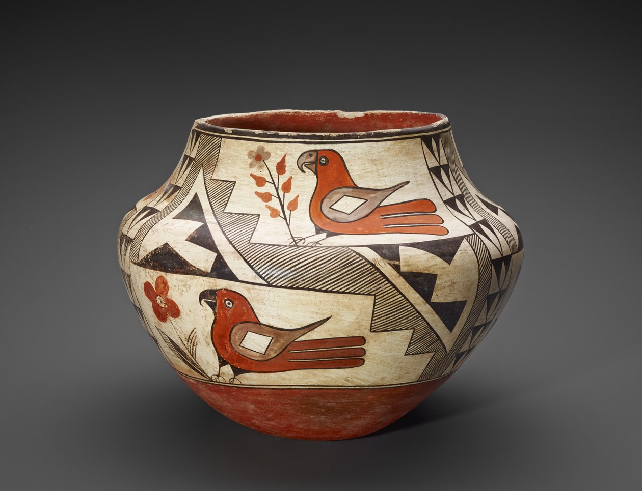 Krug (Olla) mit Papageien von People Acoma