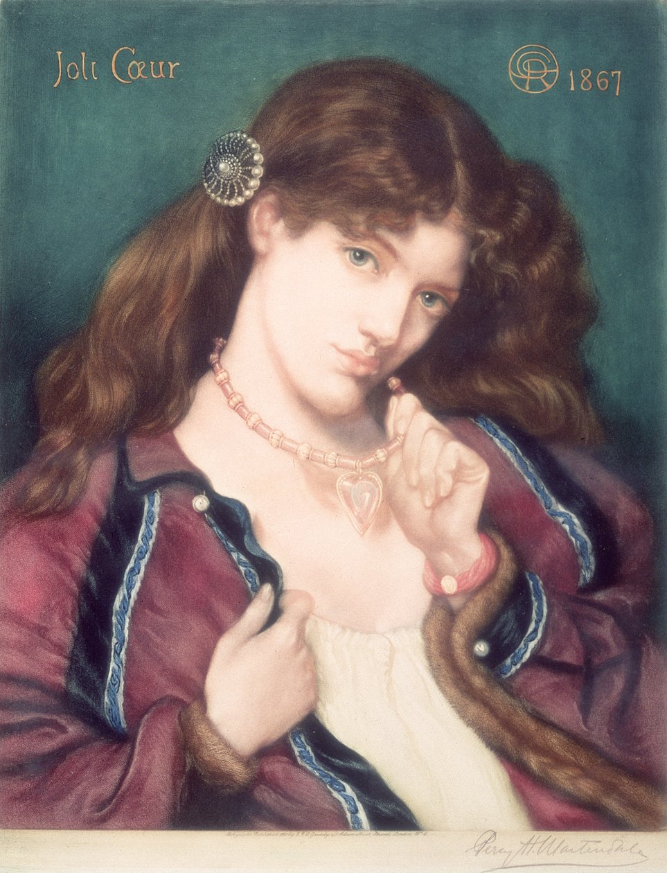 Joli Coeur, nach Dante Gabriel Rossetti, 1867 von Percy Martindale