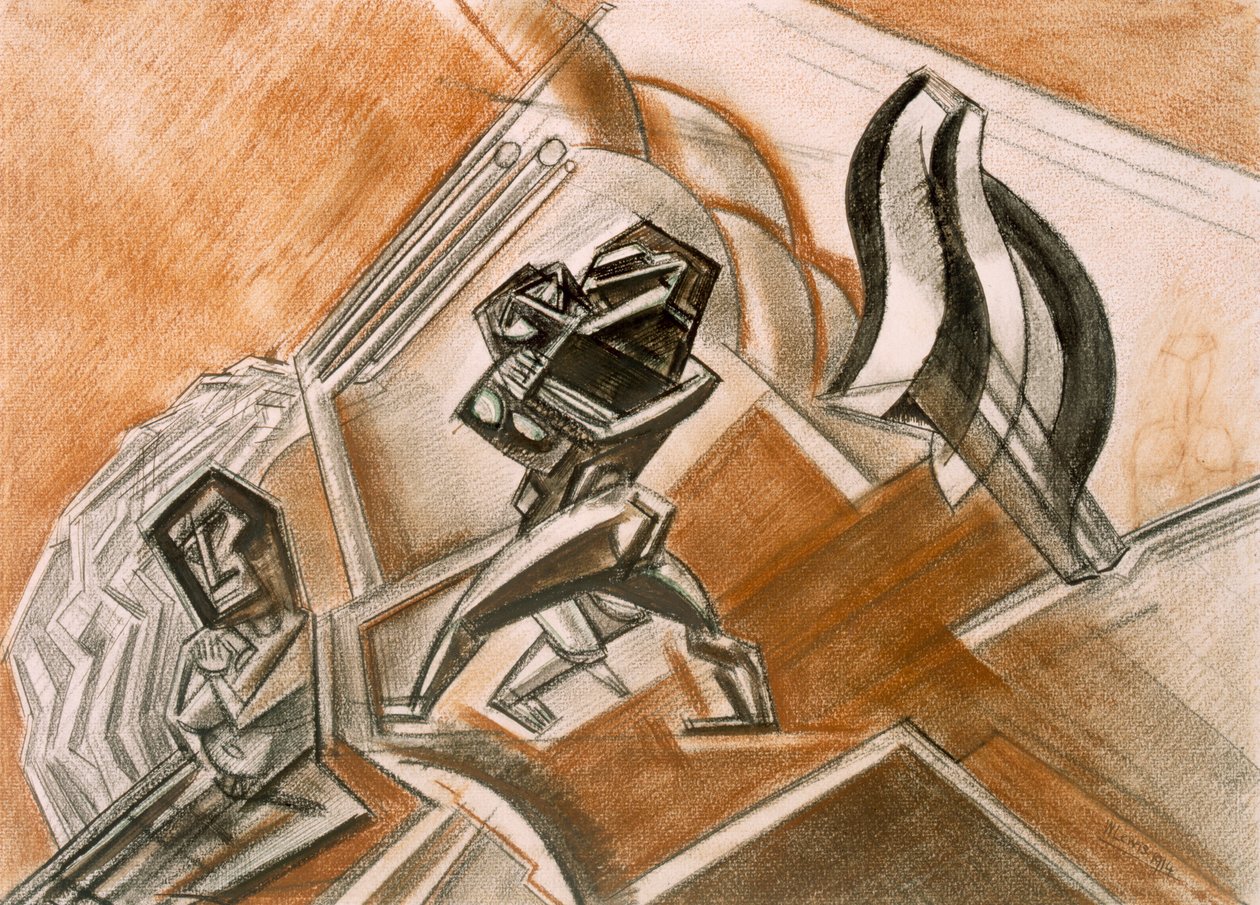 Kampf Nr. 3, 1914 von Percy Wyndham Lewis