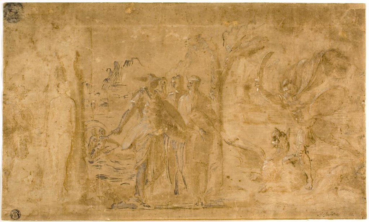 Studie für Perseus befreit Andromeda von Perino del Vaga