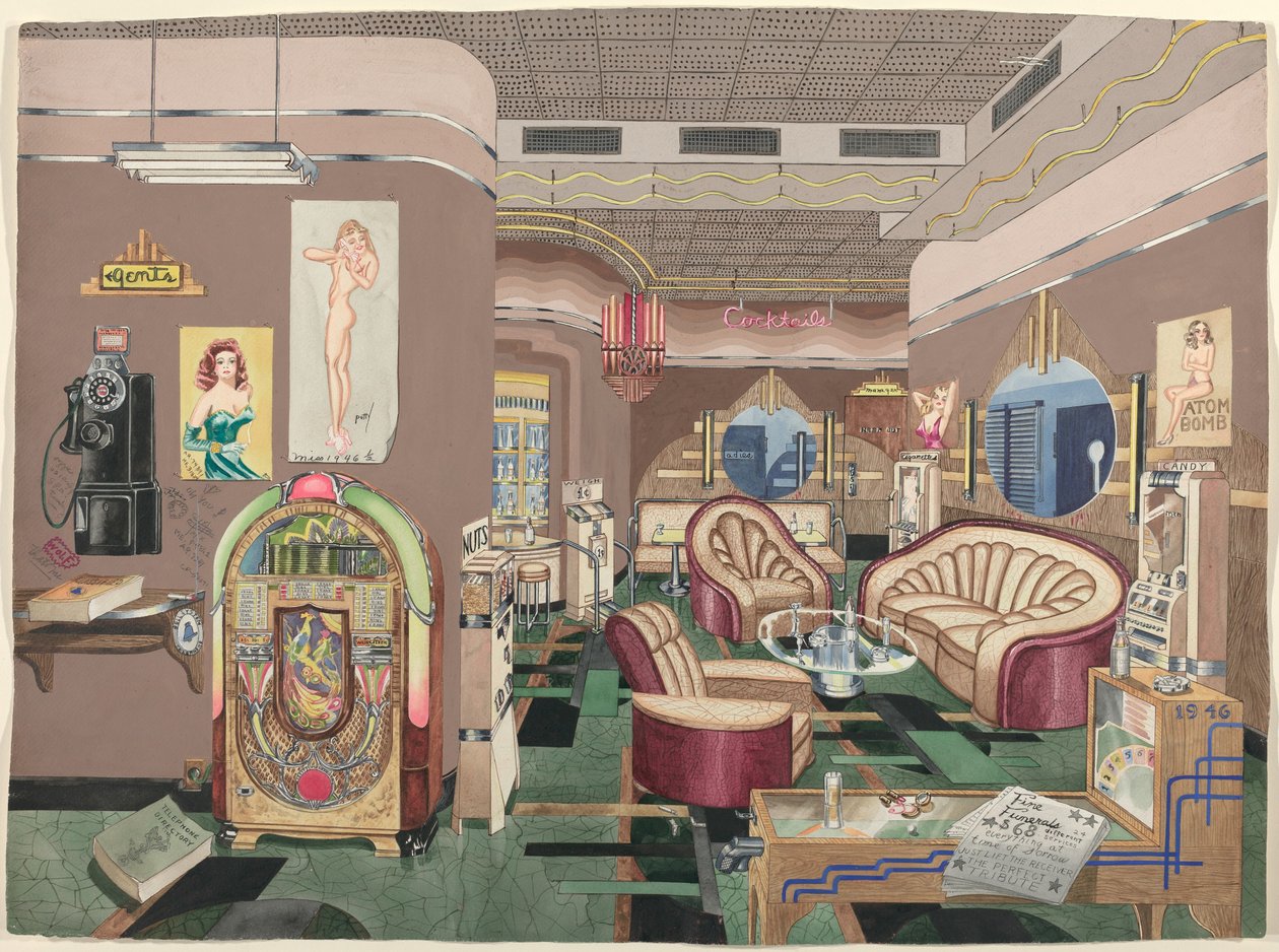 Cocktail-Lounge, 1946 von Perkins Harnly
