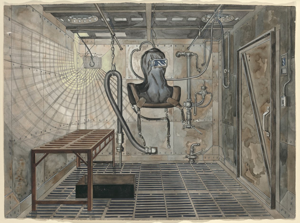 Innenraum der Sandstrahlkammer, 1935 von Perkins Harnly