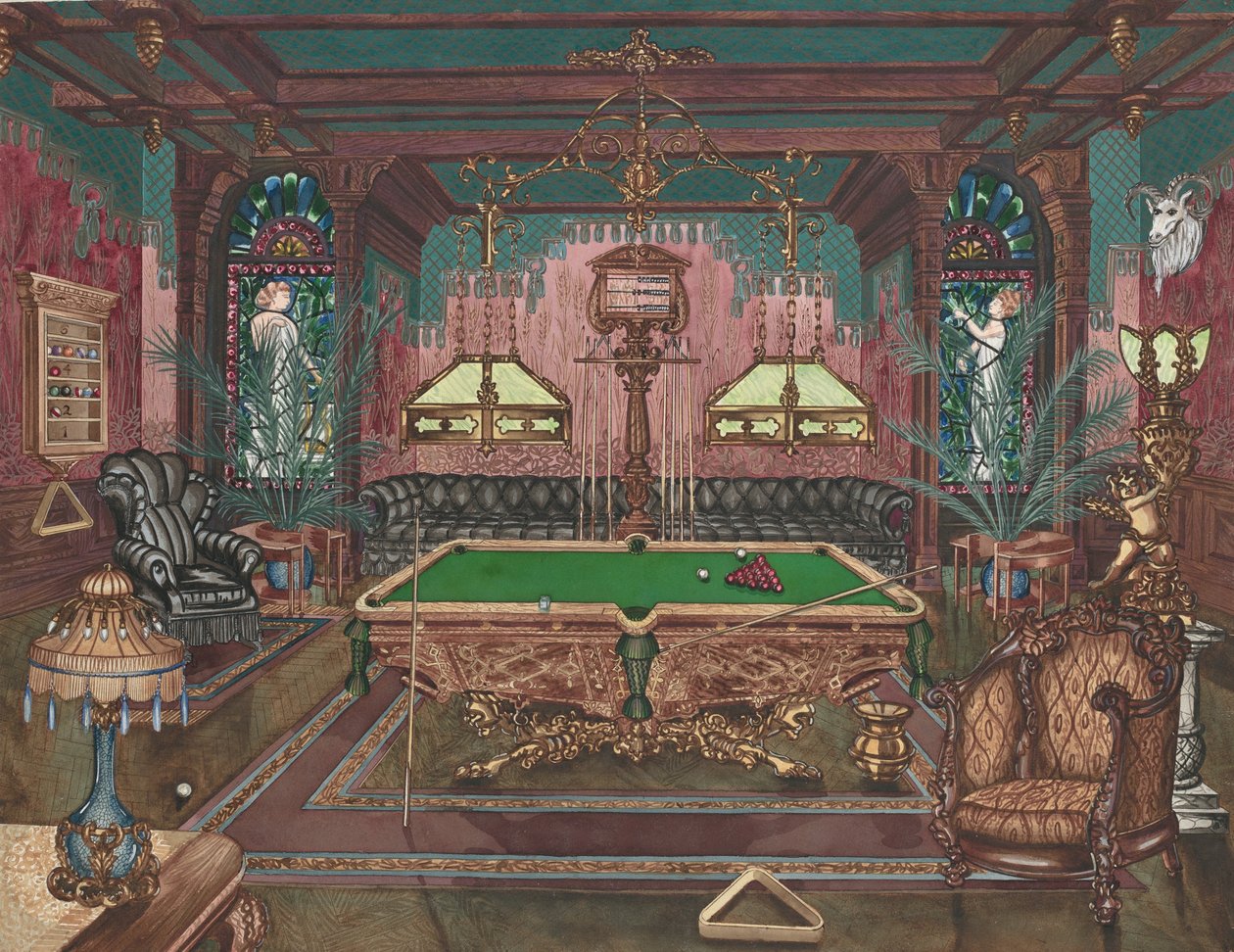 Billardzimmer, 1890, 1935-1942 von Perkins Harnly
