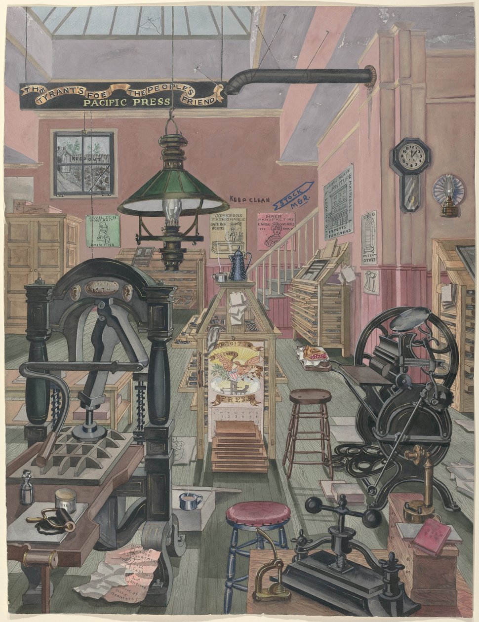 Druckerei, 1870 von Perkins Harnly