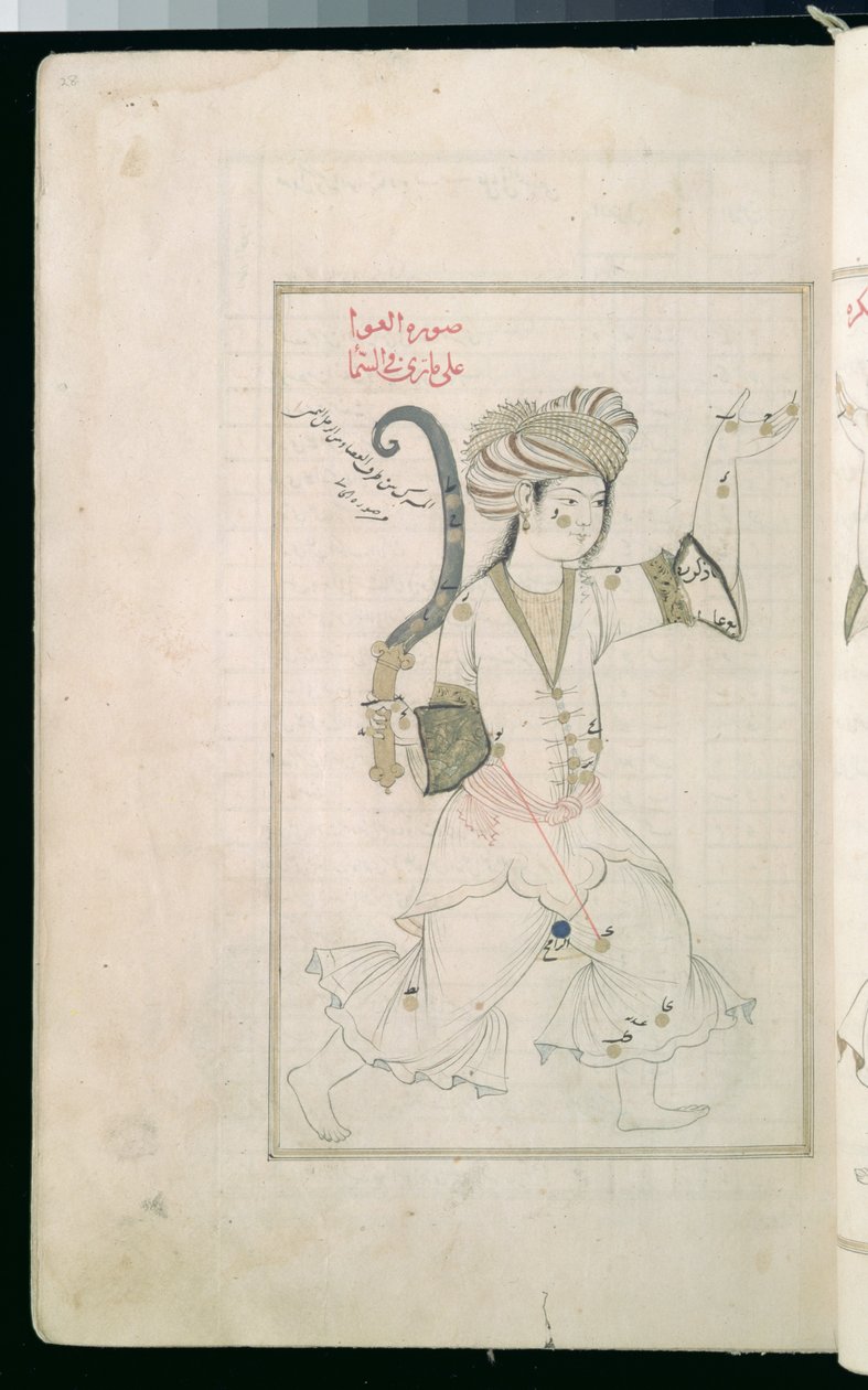 Seite aus einer Kopie von Suwar al-Kawakib, oder Die Form der Sterne, geschrieben von Abd al-Rahman al-Sufi um 960 n. Chr. von Persian School