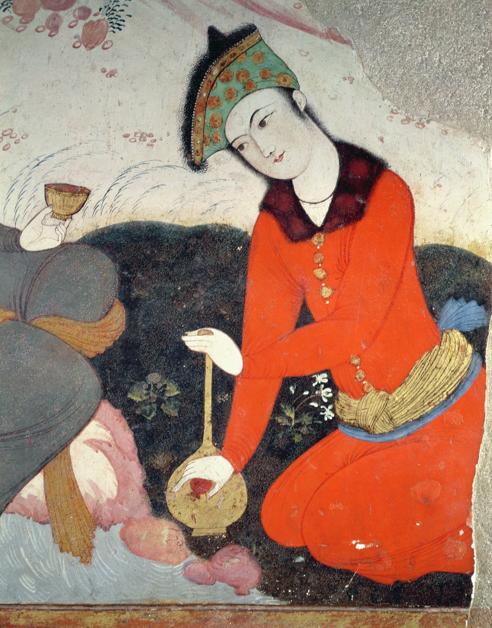 Höfling am Hof von Schah Abbas I (Detail) von Persian School