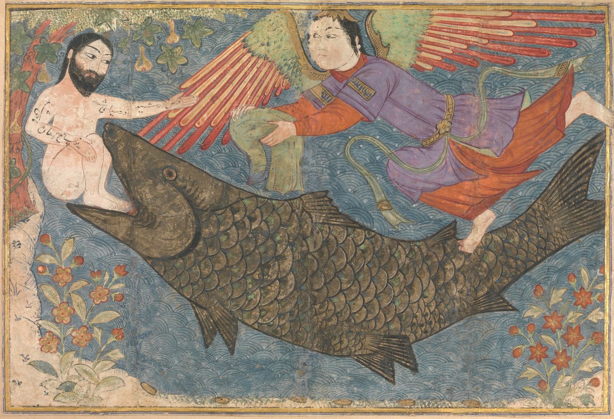 Jona und der Wal, ca. 1400 von Persian School