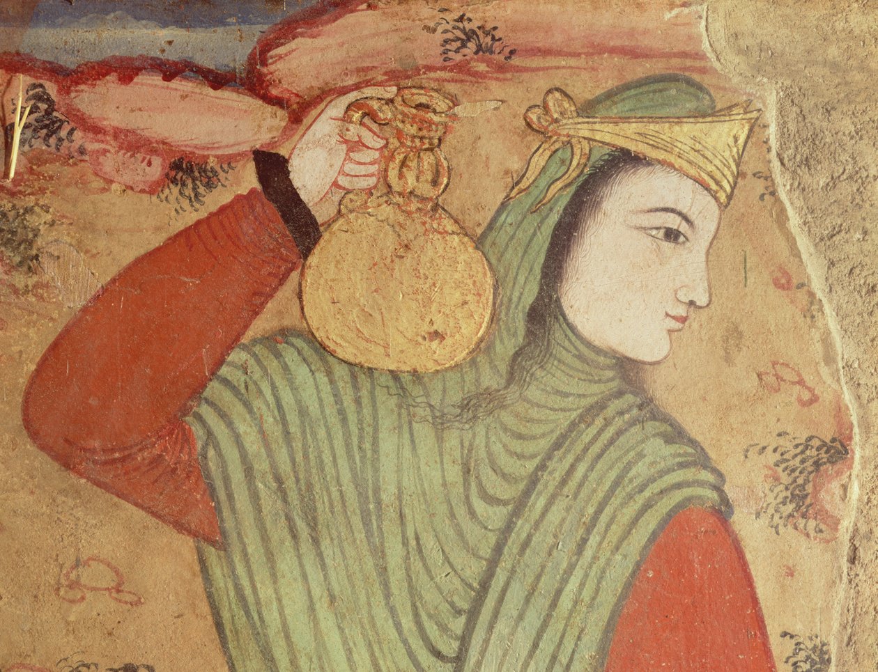 Mann, der Wein aus dem Hof von Schah Abbas I. trägt (Detail) von Persian School