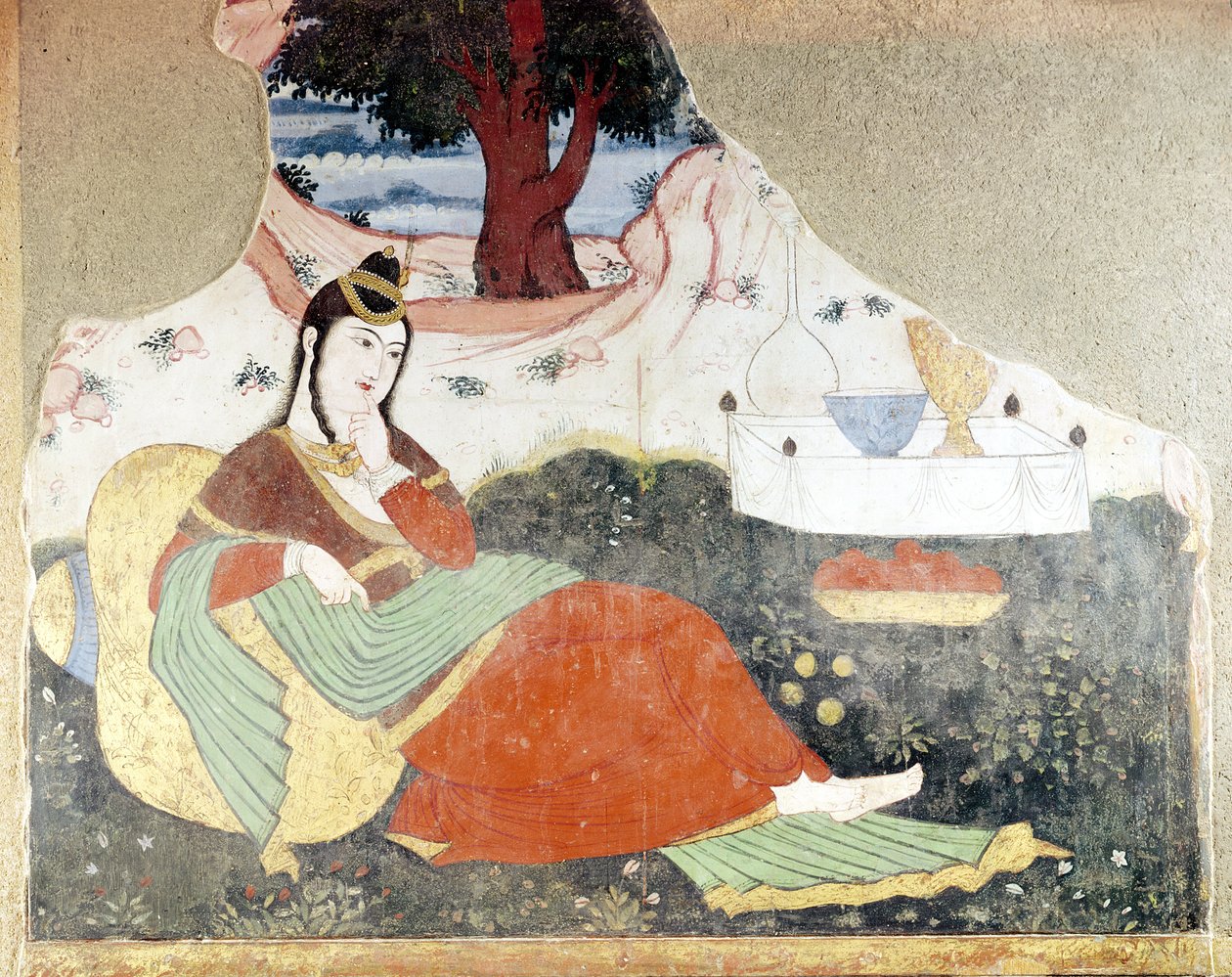 Frau im Garten von Shah Abbas I. (1588-1629) von Persian School