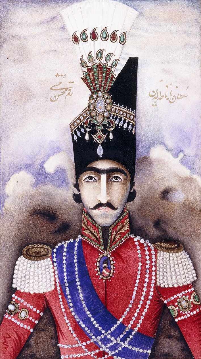 Porträt von Nasir-ud-Din Shah Qajar von Persian School