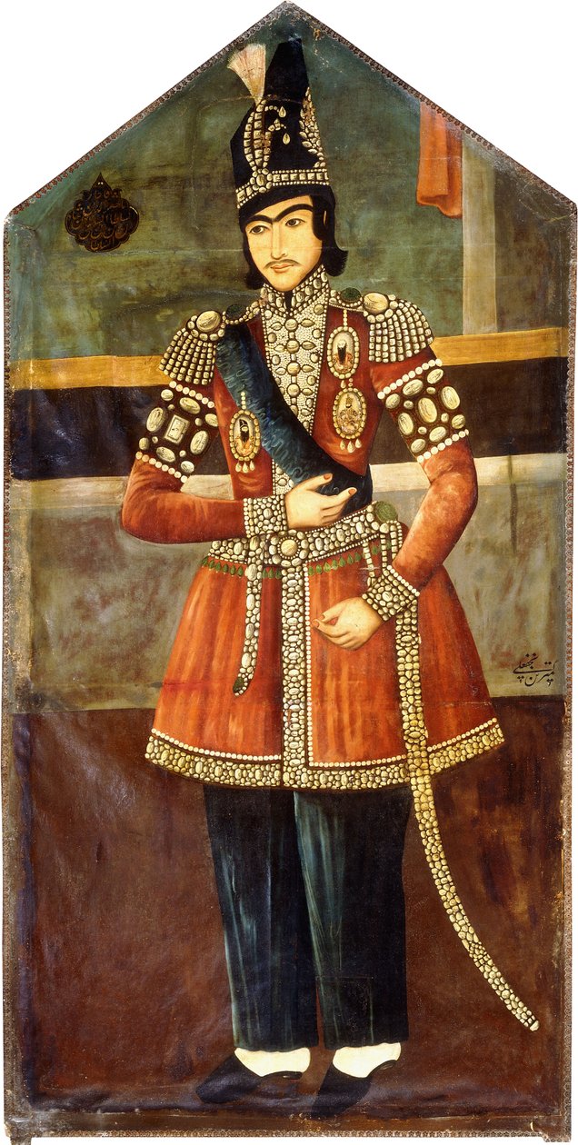 Porträt von Nasr-al-Din Shah, um 1850 von Persian School