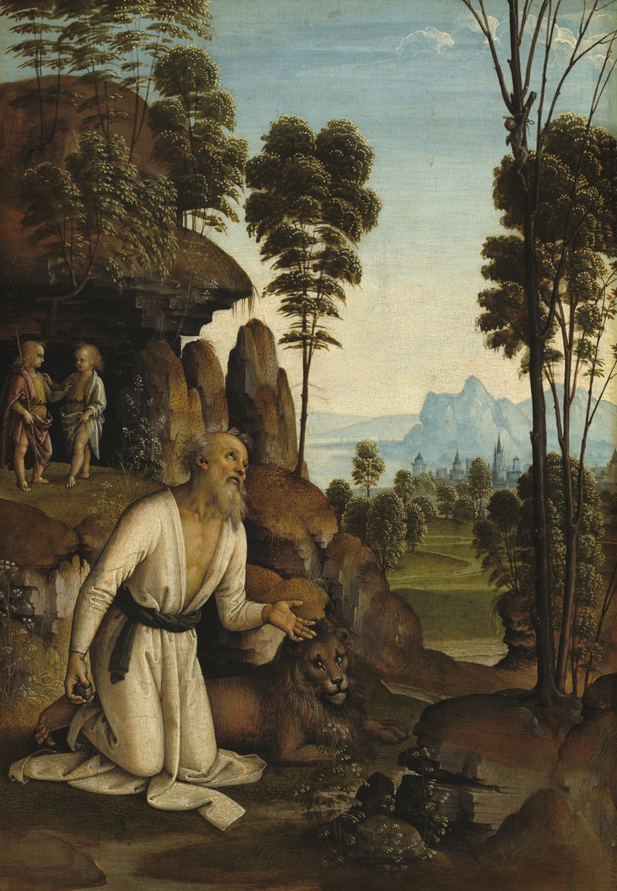 Heiliger Hieronymus in der Wildnis, ca. 1490-1500 von Perugino