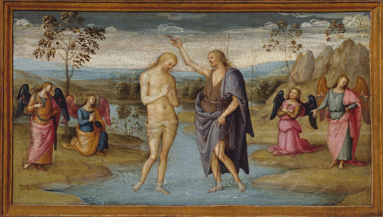 Die Taufe Christi, 1500 von Perugino