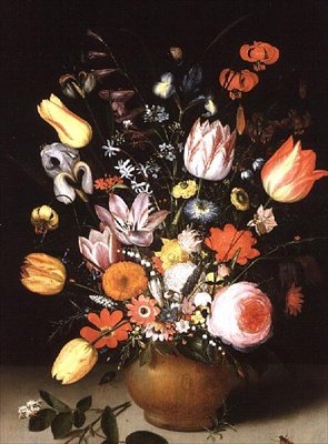 Stillleben mit Frühlingsblumen auf einem Sims, 1615 von Peter Binoit