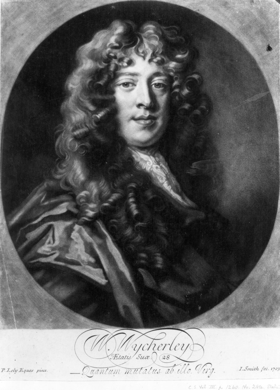 William Wycherley, graviert von John Smith, 1703 von Peter Lely