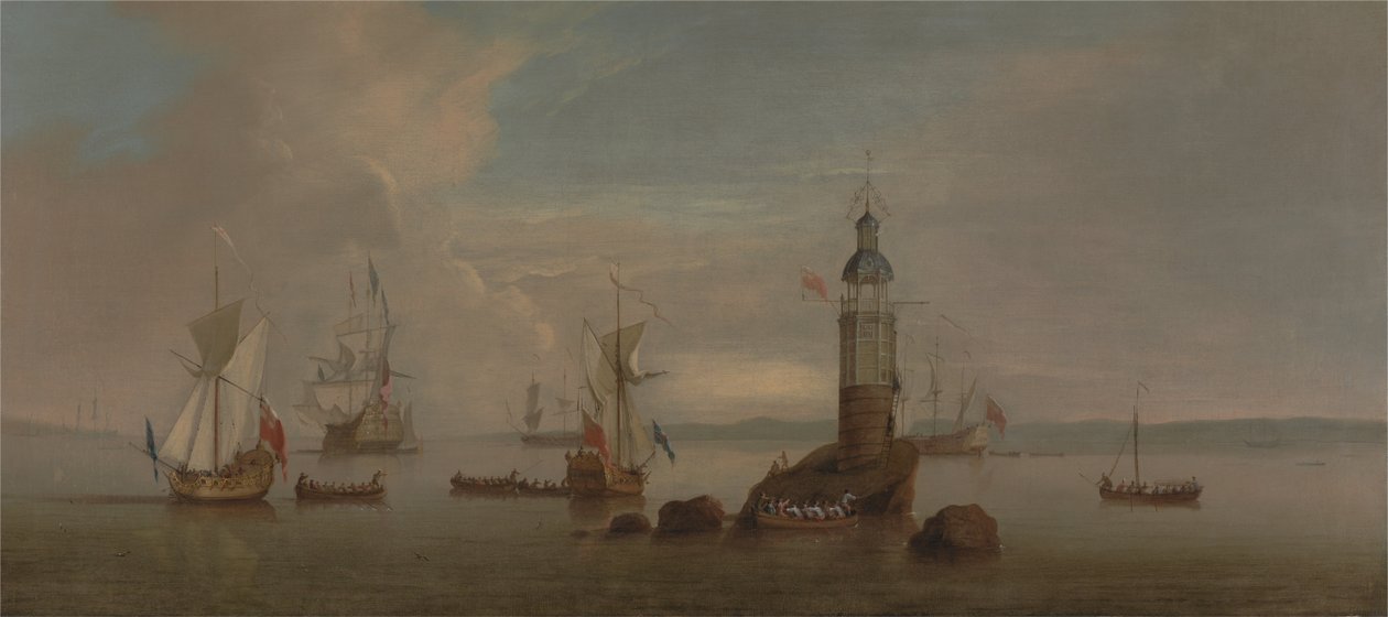 Die Eröffnung des ersten Eddystone-Leuchtturms im Jahr 1698 von Peter Monamy