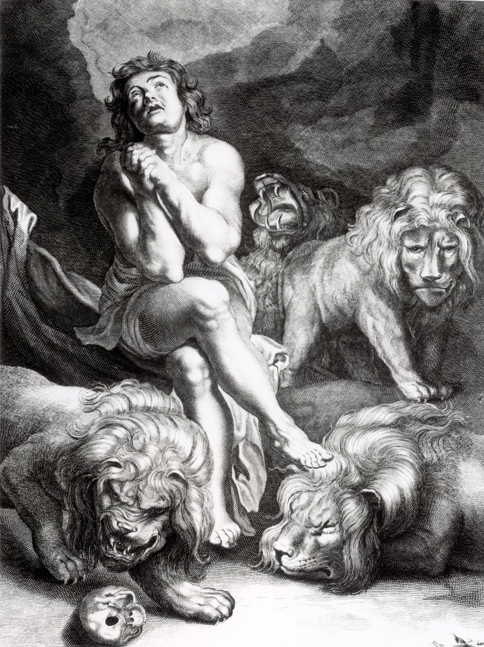 Daniel in der Löwengrube, graviert von Abraham Blooteling (1640-90) von Peter Paul Rubens