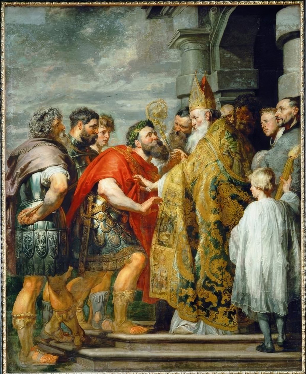 Der hl. Ambrosius und Kaiser Theodosius von Peter Paul Rubens