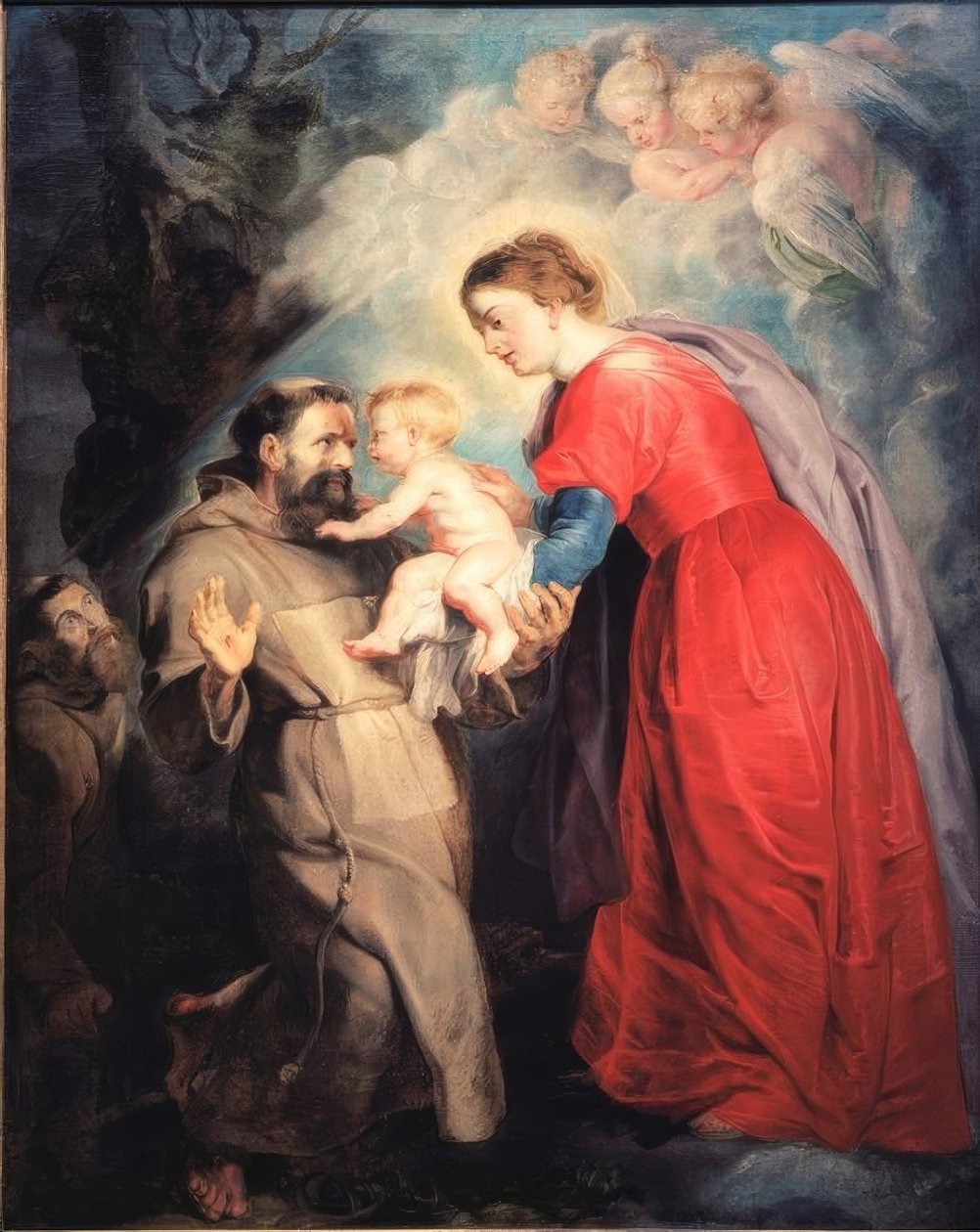 Der hl. Franziskus empfängt das Jesuskind von Peter Paul Rubens