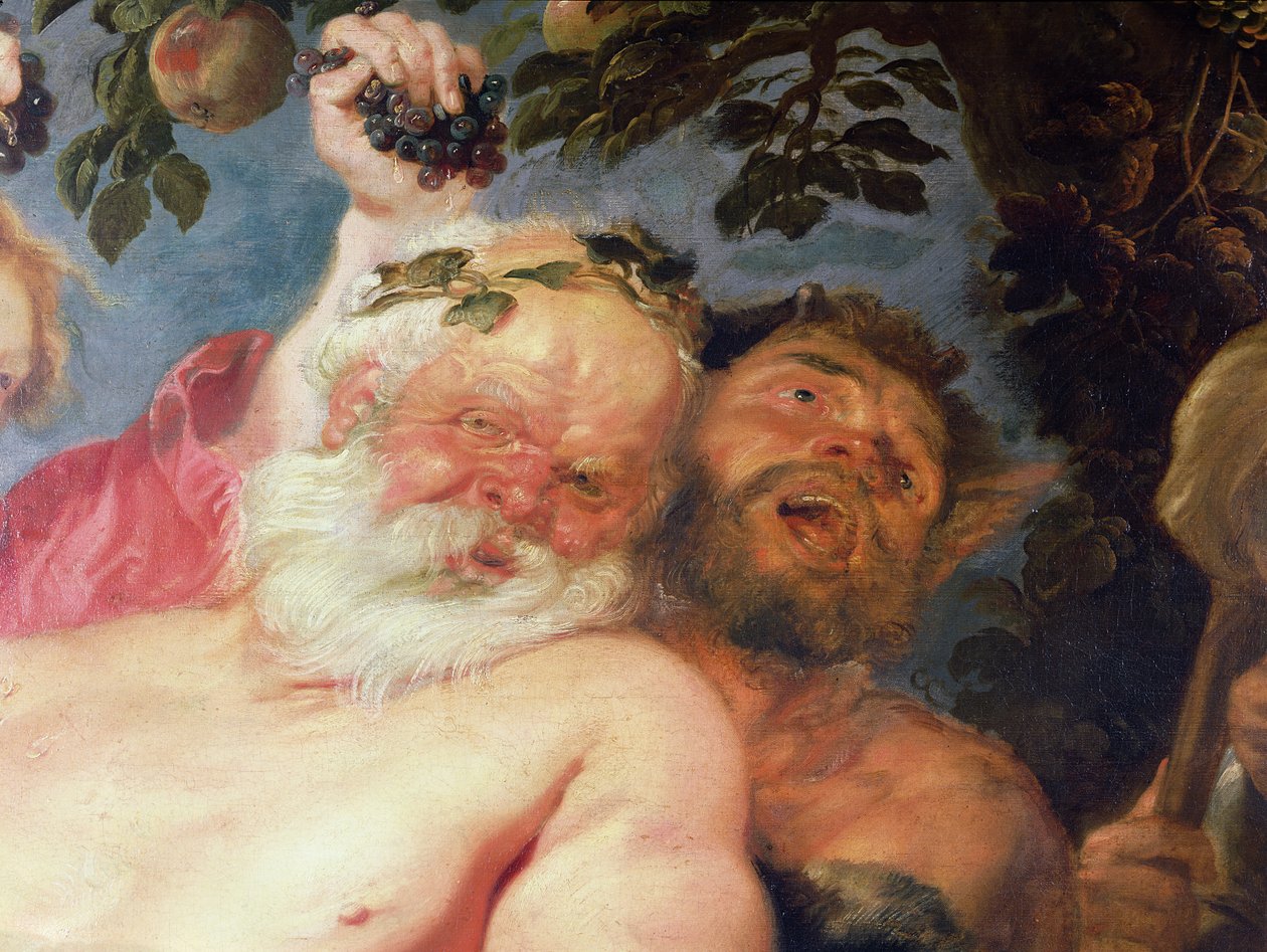 Betrunkener Silenus, unterstützt von Satyrn, ca. 1620 (Detail) von Peter Paul Rubens